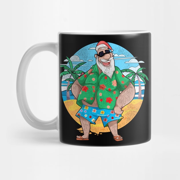 Funny Hawaiian Santa Claus Tropical Christmas In July by shirtsyoulike